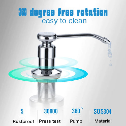 distributeur de savon inox rechargeable pour cuisine - vue 5 sur 14