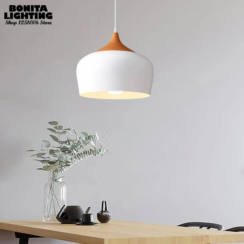 lustre en bois design nordique pour éclairage moderne - vue 3 sur 10