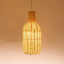 suspension vintage en rotin style chinois fait main pour café et restaurant