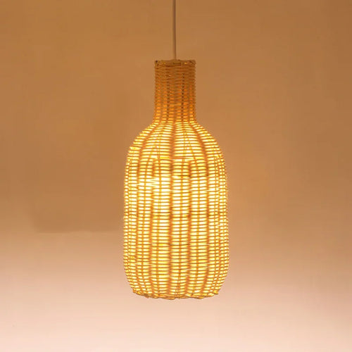suspension vintage en rotin style chinois fait main pour café et restaurant - vue 6 sur 15