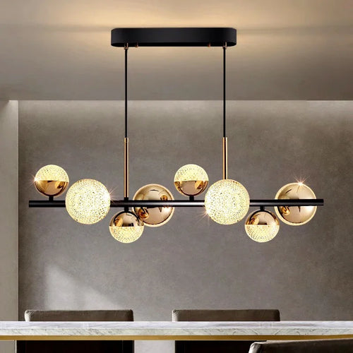 lustre moderne en verre led pour décoration intérieure - vue 3 sur 8