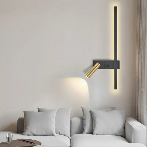 Applique murale noir blanc minimal luxe décor lampe - vue 3 sur 10