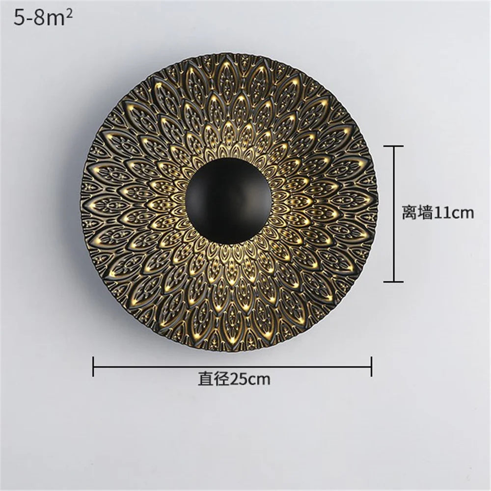 applique murale LED ronde en métal nordique décoratif pour intérieur moderne - vue 22 sur 23