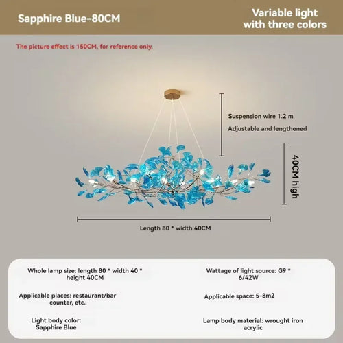 lustre romantique nordique artpad avec feuilles en acrylique pour la maison - vue 22 sur 21