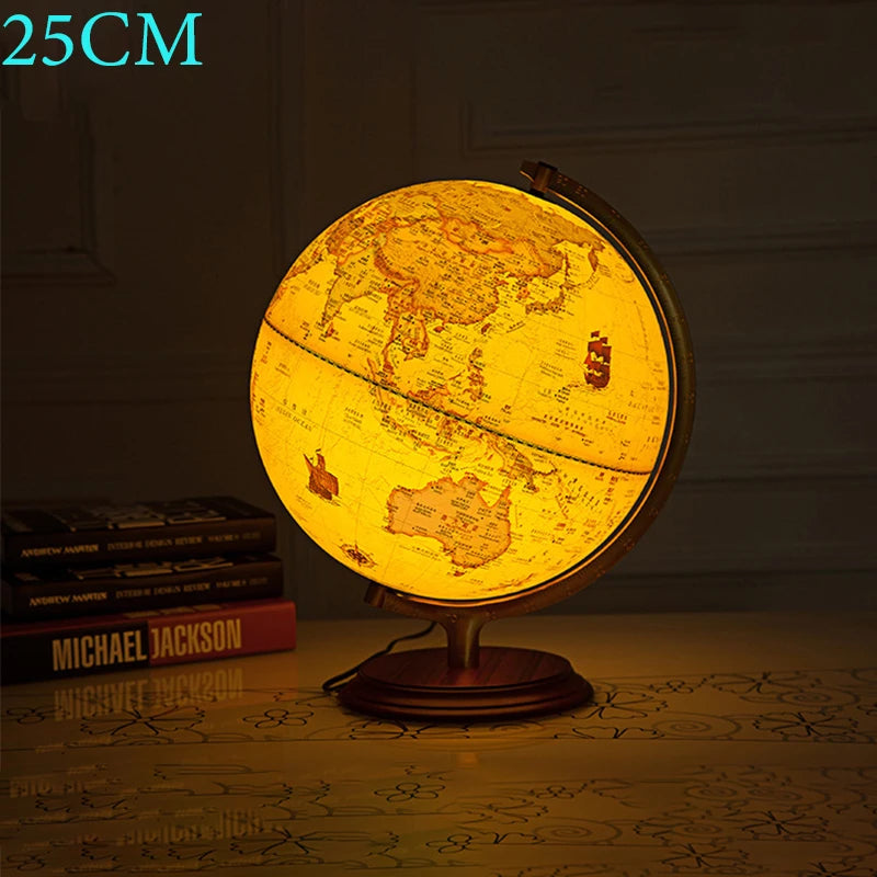 lampe de bureau globe terrestre rotatif et carte géographique - vue 10 sur 10