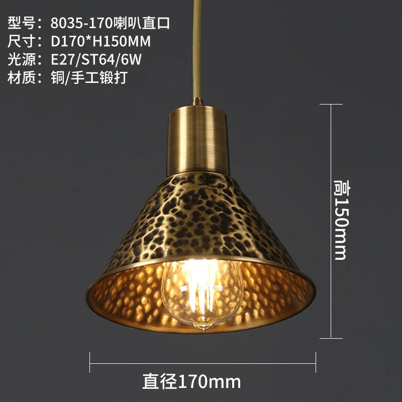 lustre décoratif chinois en cuivre pour ambiance zen - vue 13 sur 14