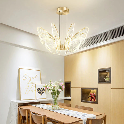 Moonriver éclairage LED papillon lustres salon Table à manger suspension lampe Style moderne suspension pour la maison - vue 5 sur 10