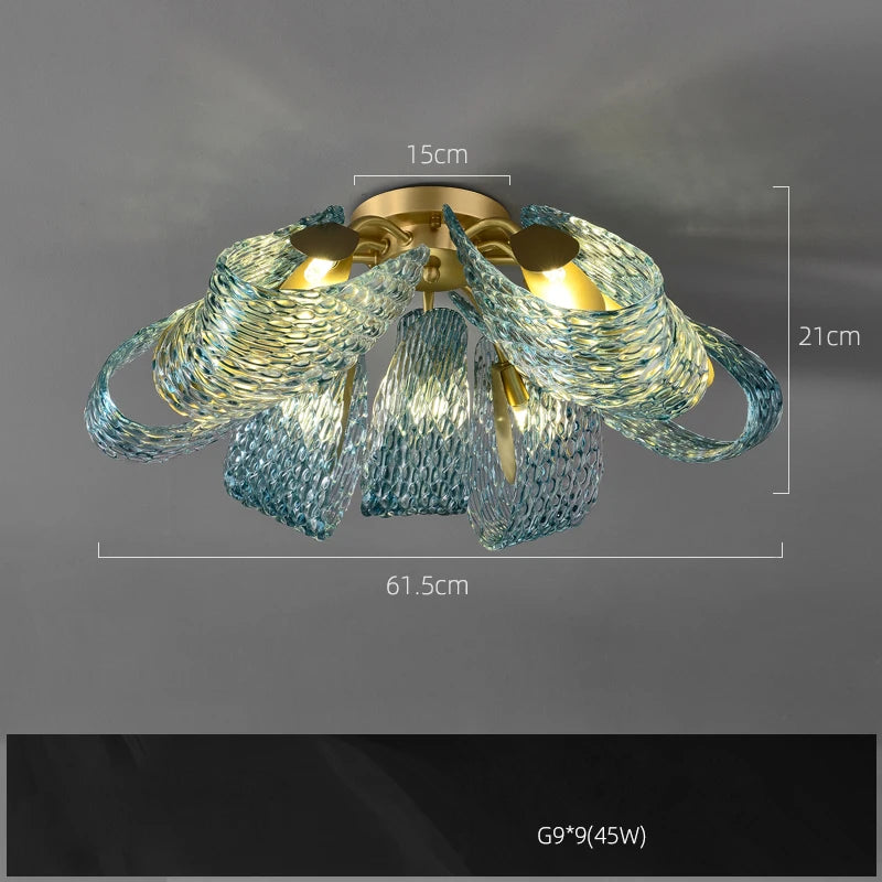 lustre art déco en cuivre pour un éclairage élégant - vue 8 sur 20