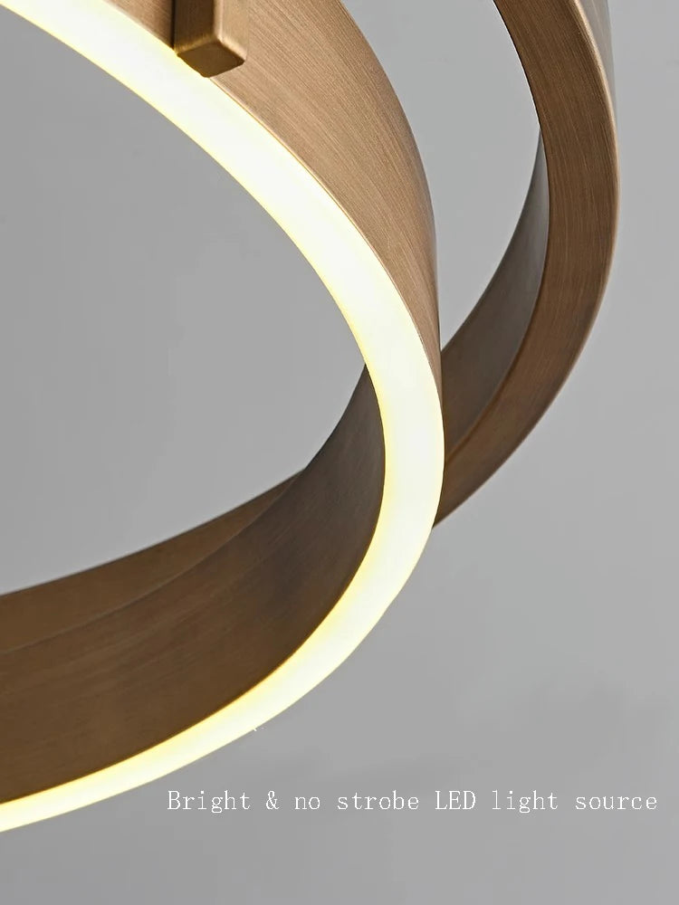 lustre créatif 	 design bronze suspension led à main - vue 5 sur 9