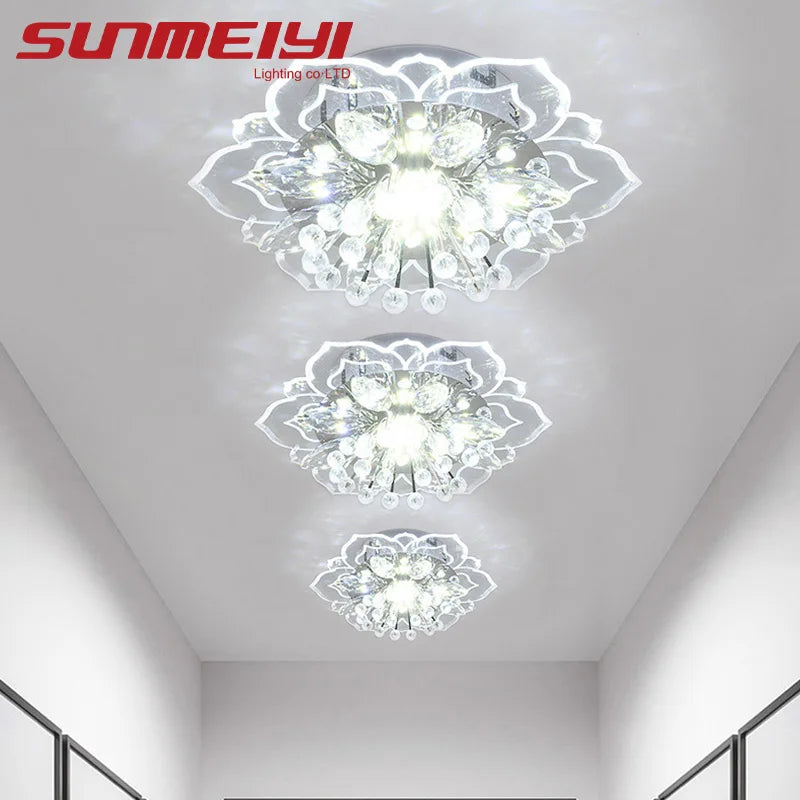 plafonnier led en cristal de luxe pour décoration balcon - vue 3 sur 12