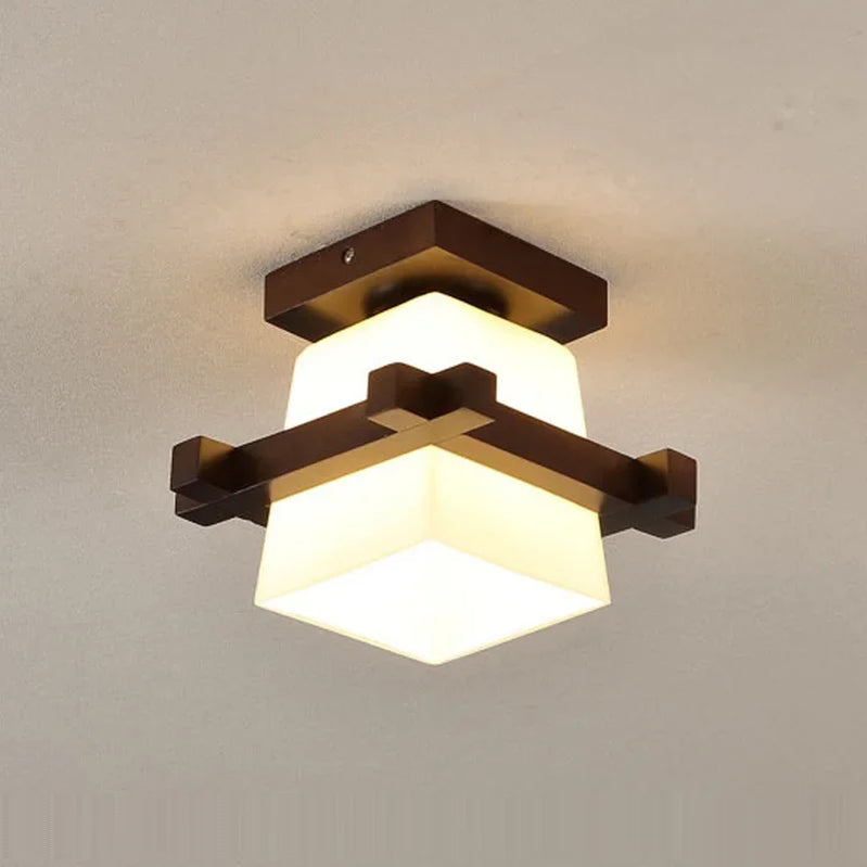 plafonnier en bois massif style nordique minimaliste solaire