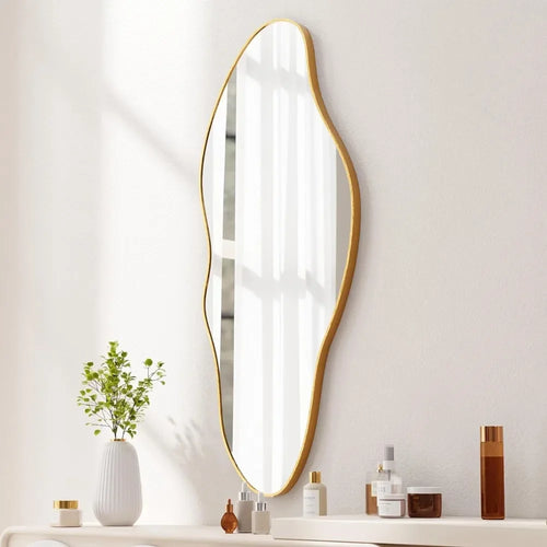 miroir mural asymétrique cadre doré pour décoration intérieure - vue 9 sur 8