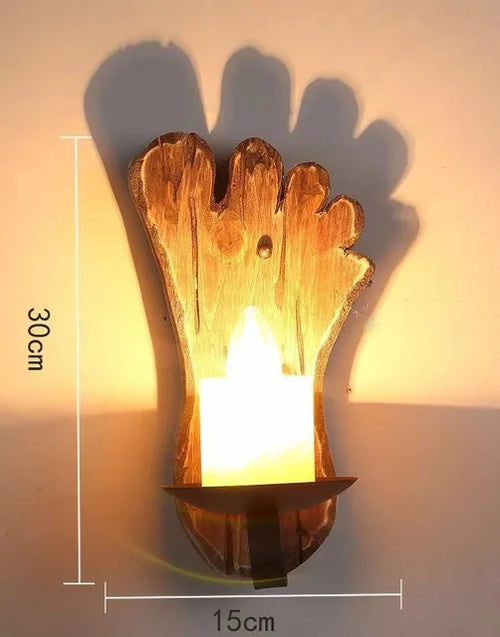 Applique murale LED industrielle rétro en bois - vue 22 sur 21