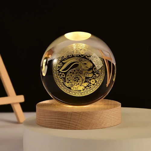 boule de cristal 3D système solaire gravé cadeau décoratif - vue 6 sur 32