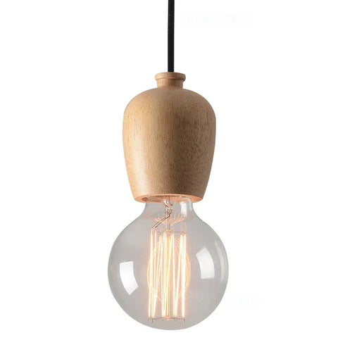 suspension vintage en bois de chêne design moderne - vue 13 sur 15