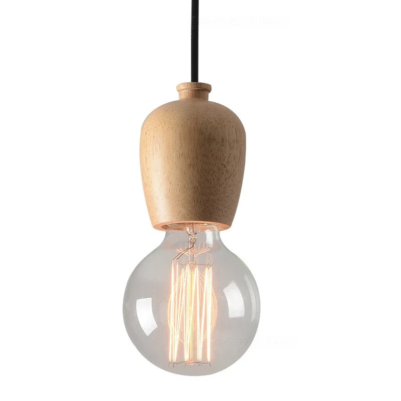 suspension vintage en bois de chêne design moderne - vue 12 sur 15