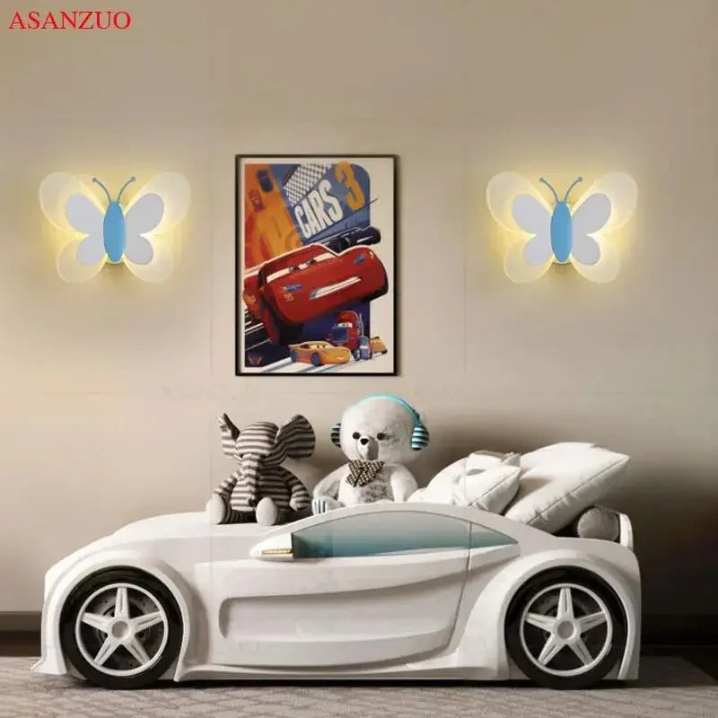 applique murale led papillon décorative pour chambre d'enfant - vue 3 sur 8