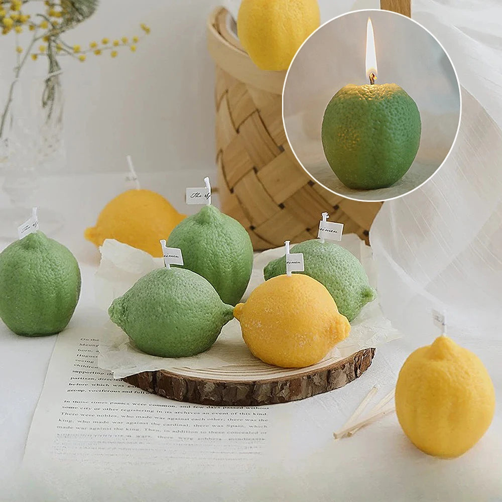 cadeau parfumé bougie citron décorative pour anniversaire fait main - vue 1 sur 10