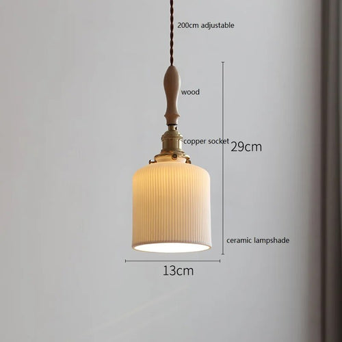Suspension design led papillon céramique et bois - vue 18 sur 30