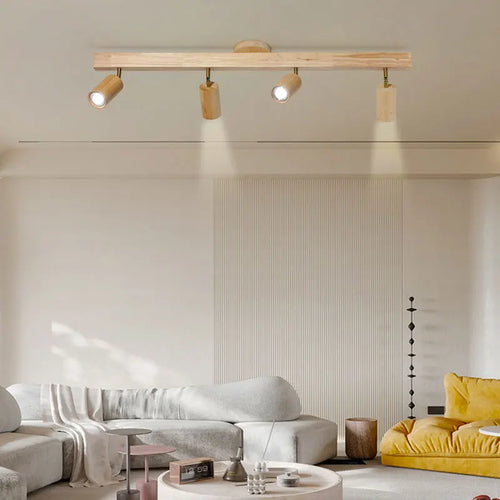 plafonnier led moderne en bois pour intérieur élégant - vue 2 sur 16