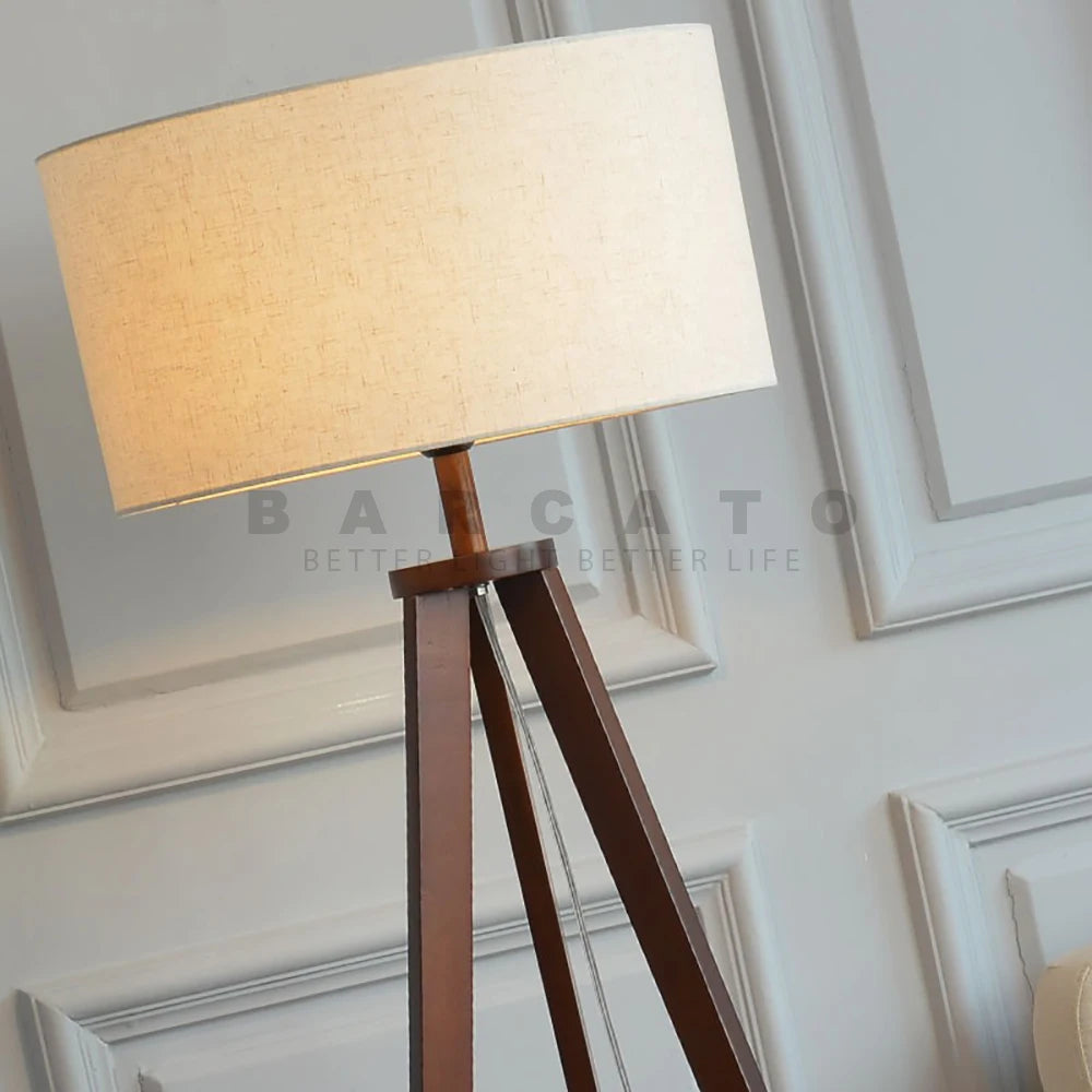 Lampadaire en bois moderne lampe sur pied nordique Art déco lampadaires pour salon LED canapé lampadaires café support décoratif - vue 4 sur 8