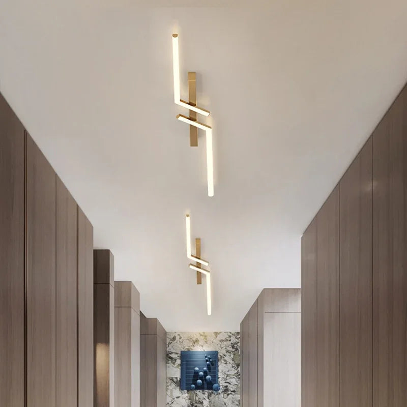 plafonnier led ligne moderne pour salon étude éclairage - vue 4 sur 12