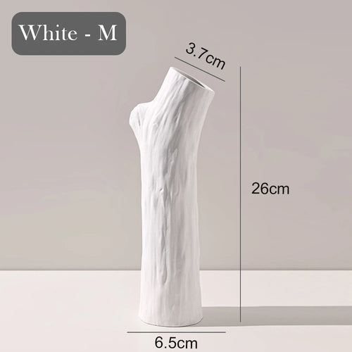 vase en forme de tronc d'arbre en céramique décorative pour fleurs - vue 12 sur 11