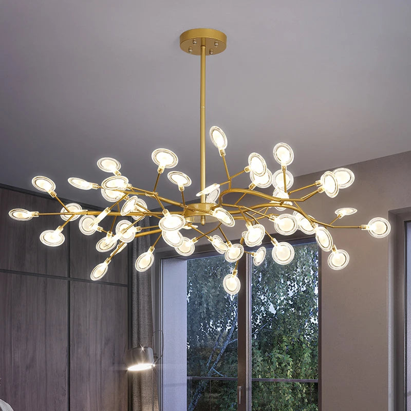 lustre moderne vintage luciole branche suspension éclairage - vue 5 sur 11