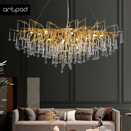 lustre moderne en cristal pour une décoration luxueuse - vue 2 sur 12