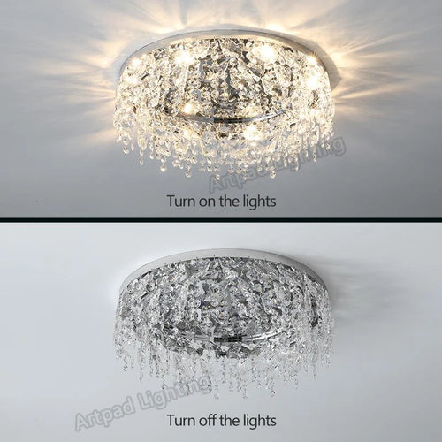 plafonnier moderne en métal design cristal décoratif pour intérieur - vue 6 sur 9
