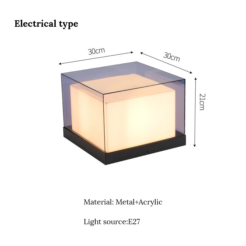 pilier lumière solaire extérieure étanche pour jardin villa - vue 14 sur 14