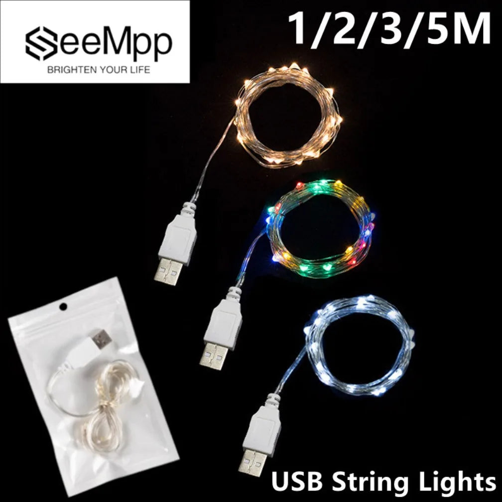 guirlande lumineuse led usb étanche pour décoration festive - vue 1 sur 14