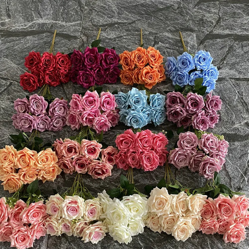 rose artificielle en soie pour décoration et photographie de mariage - vue 2 sur 22