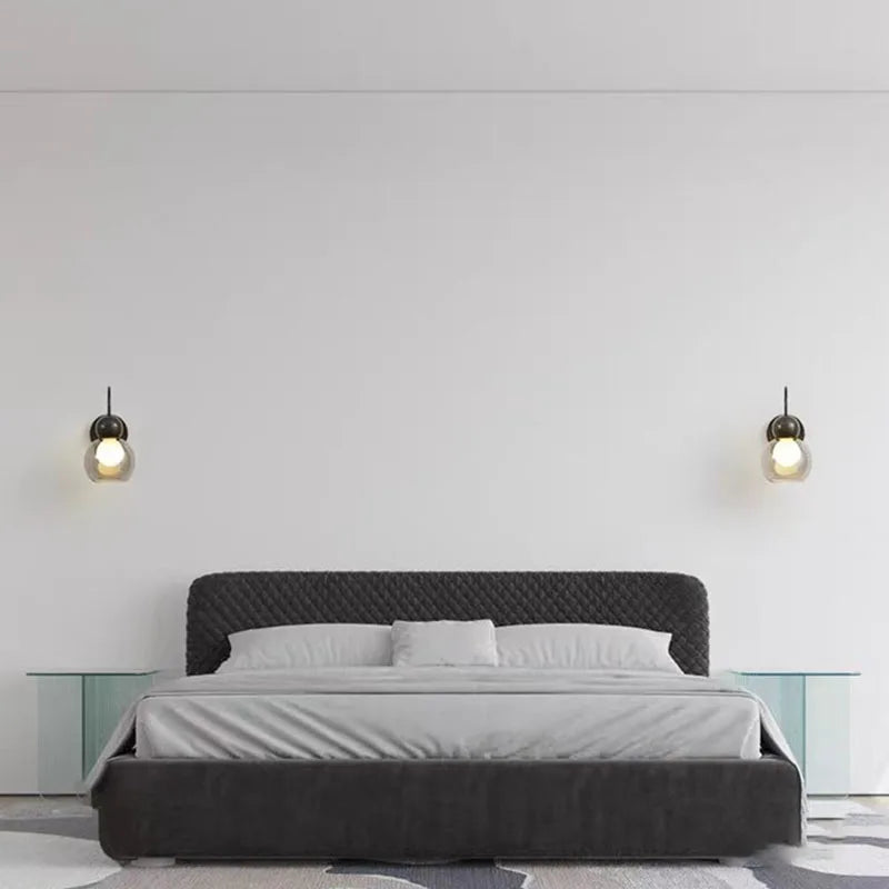 applique murale moderne en verre et cuivre pour luminaires - vue 4 sur 10