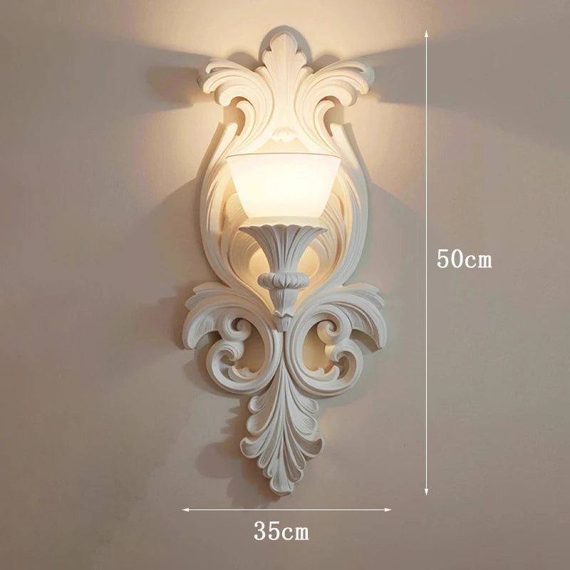 applique murale rétro française style nordique luxe sculpté décoratif - vue 6 sur 7