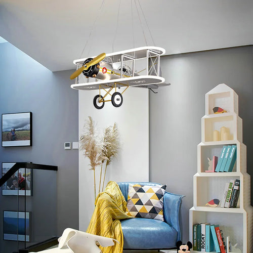 lustre créatif avion hélicoptère pour chambre enfant moderne - vue 6 sur 9