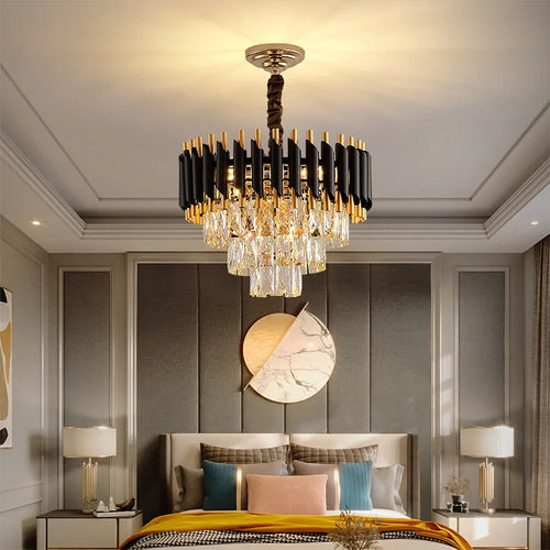 lustre led en cristal moderne idéal pour décoration intérieure de luxe - vue 3 sur 13