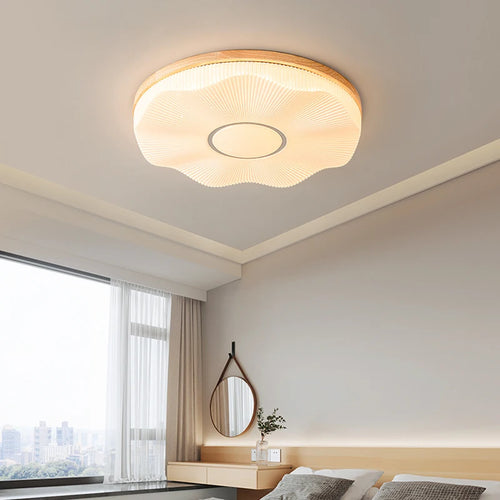 plafonnier led encastré en bois créatif nordique loft éclairage - vue 5 sur 10