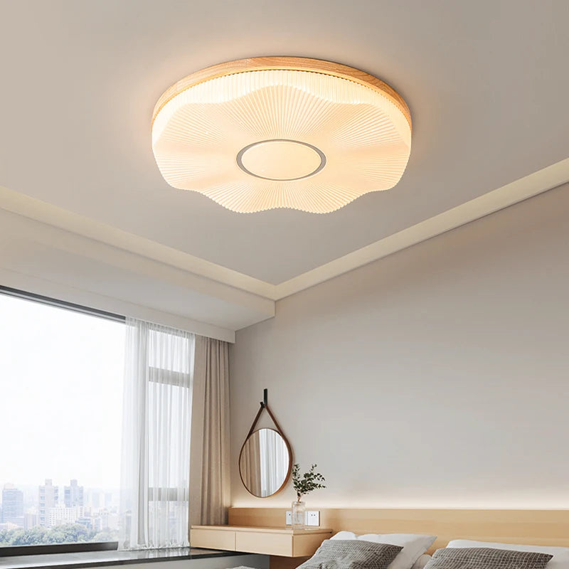 plafonnier led encastré en bois créatif nordique loft éclairage - vue 5 sur 10