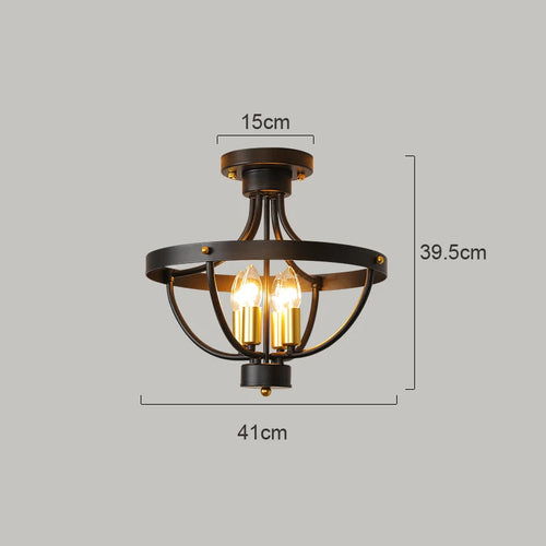 lustre géométrique moderne de ferme éclairage suspendu rustique - vue 8 sur 8