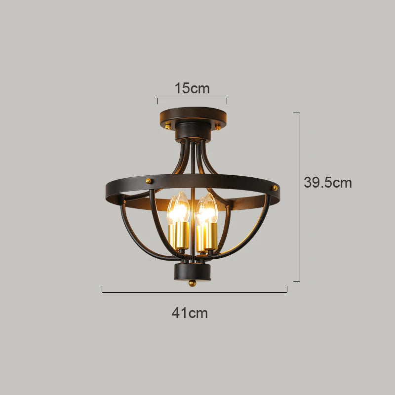 lustre géométrique moderne de ferme éclairage suspendu rustique - vue 8 sur 8