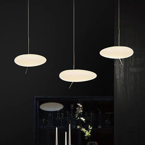 lampe led nordique suspendue avec interrupteur tactile et galets de verre - vue 7 sur 8