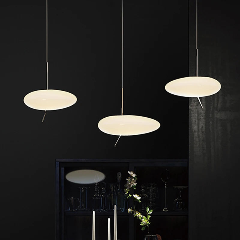 lampe led nordique suspendue avec interrupteur tactile et galets de verre - vue 6 sur 8
