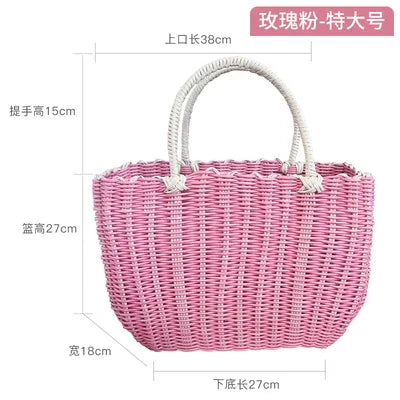 panier tissé imitation rotin pour pique-nique en extérieur - vue 11 sur 22