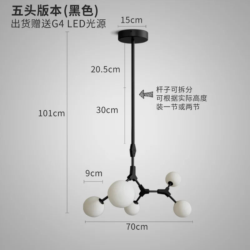 lustre moderne décoratif pour un intérieur nordique élégant - vue 8 sur 16