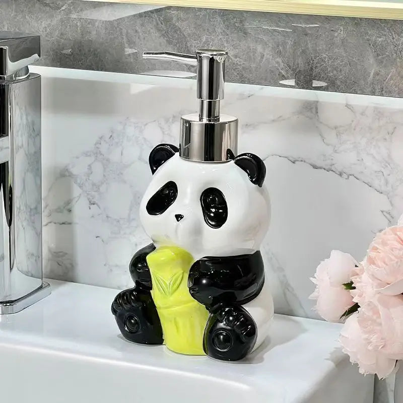 bouteille de lotion céramique panda pour salle de bain - vue 1 sur 6