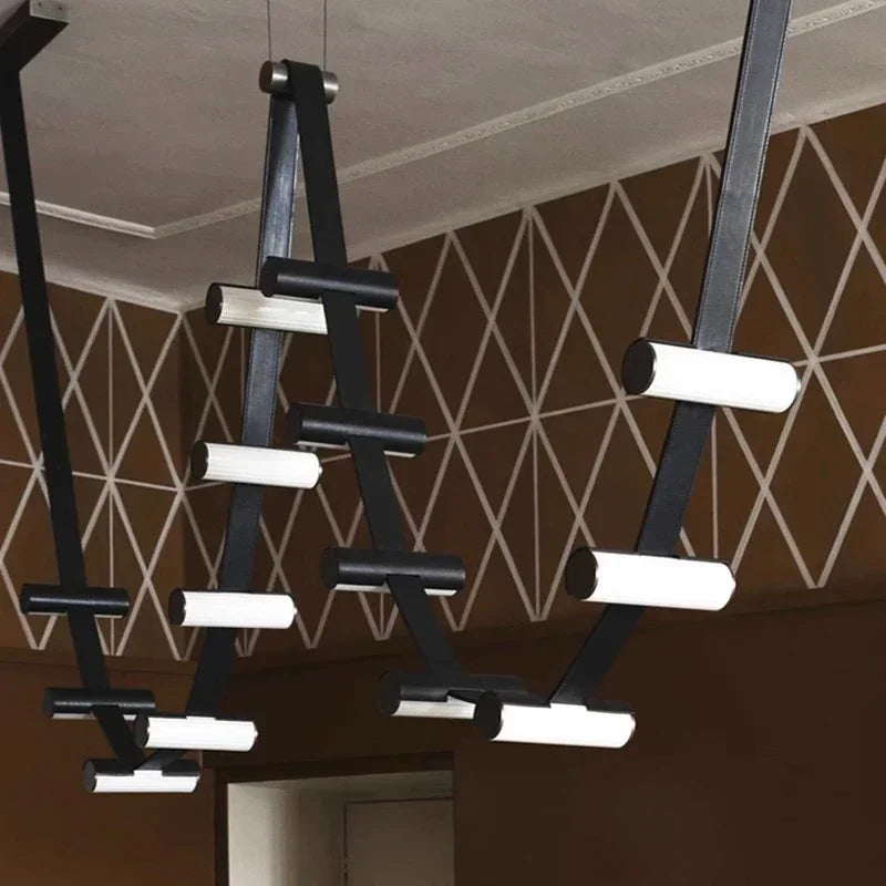 lustre créatif en cuir postmoderne pour décoration artistique moderne - vue 5 sur 14