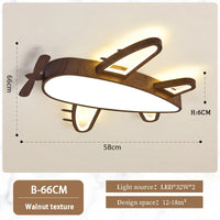 plafonnier avion en bois et fer pour chambre d'enfant