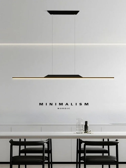 Pendant Lamps Italian Minimal Modern Studio Lamparas One Word Long Lights Restaurant Bar Ceiling Chandeliers Lustre De Salon - vue 3 sur 18