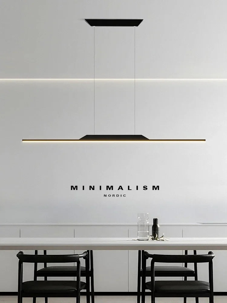 Pendant Lamps Italian Minimal Modern Studio Lamparas One Word Long Lights Restaurant Bar Ceiling Chandeliers Lustre De Salon - vue 2 sur 18